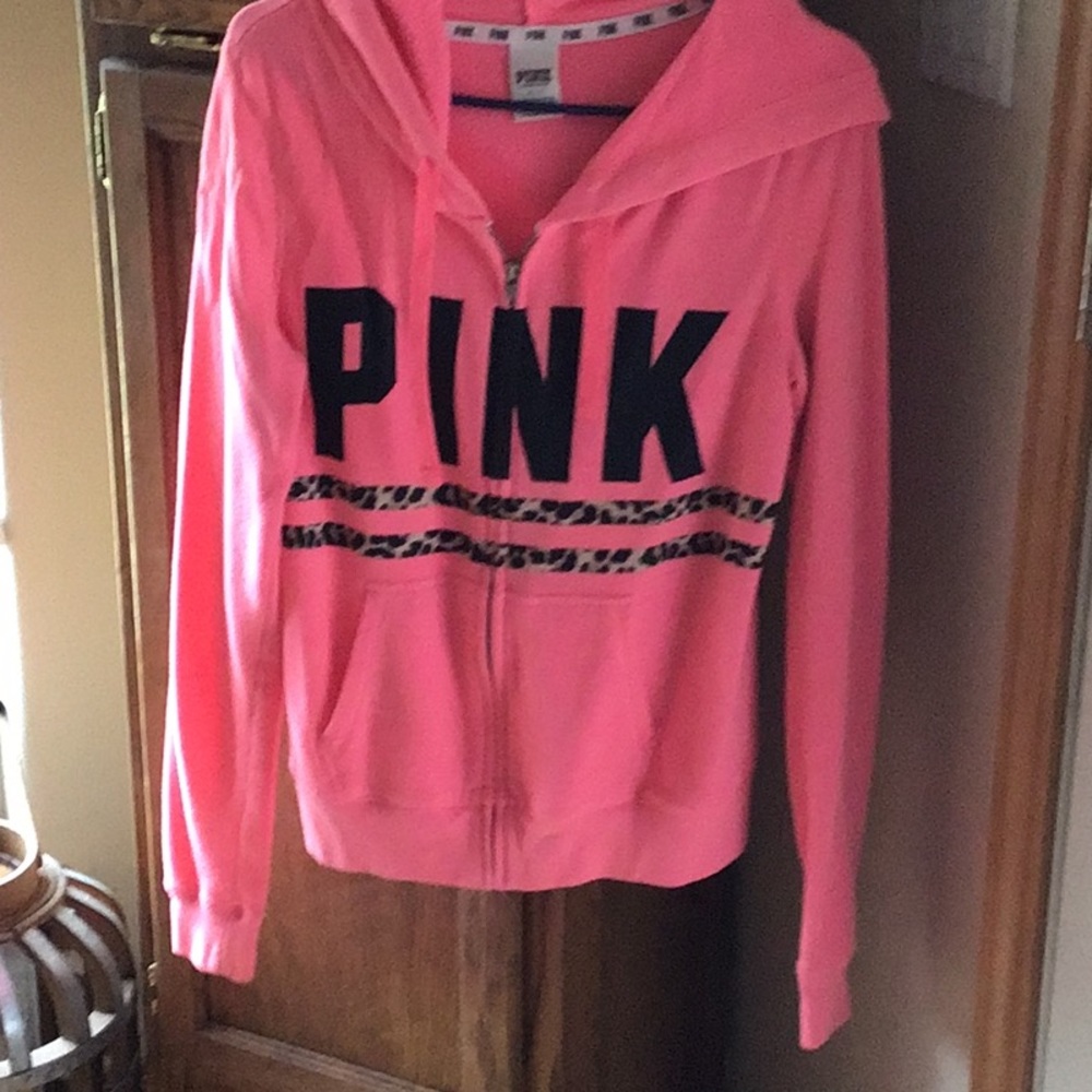 Pink zip up the front hoodie